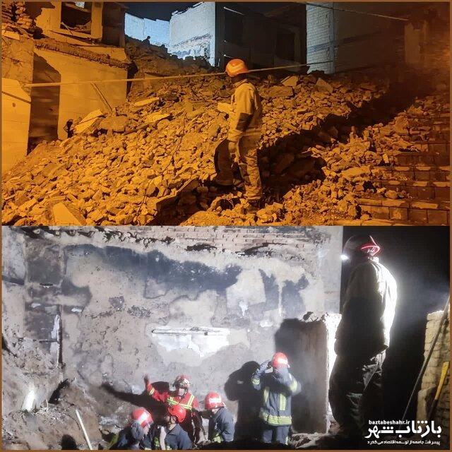 ریزش ساختمان متروکه در کرمانشاه و احتمال وجود افراد زیرآوار